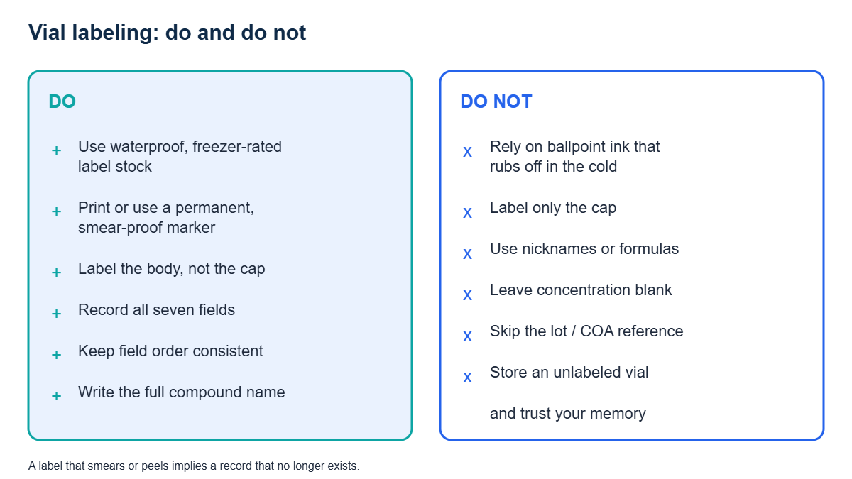 A do and do-not checklist for vial labeling
